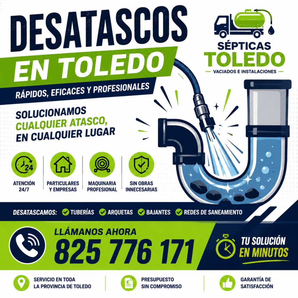 Desatascos en Toledo: +34825776171